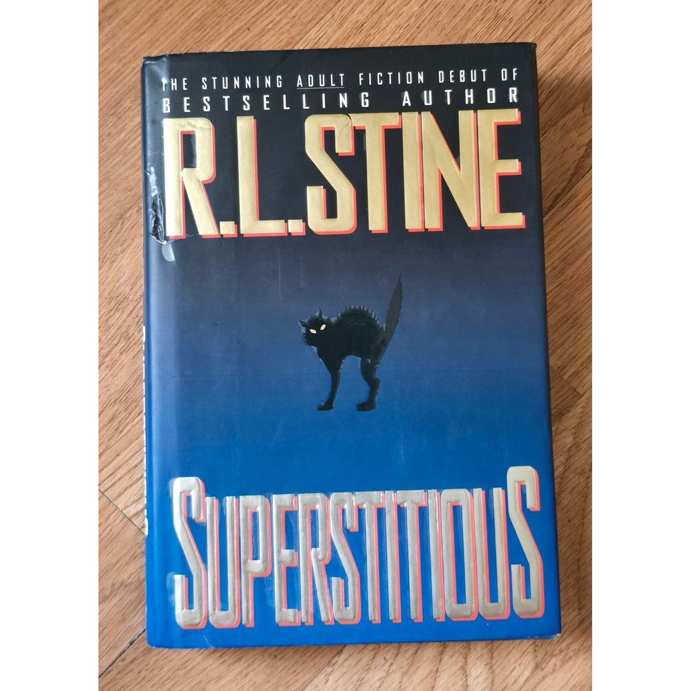 1st Edition R.L Stine Superstitious Hardcover Book With Dust Jacket